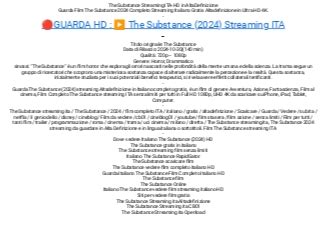 [OPENLOAD] The Substance ALTADEFINIZIONE Streaming ITA 